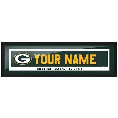 Cadre de porte-nom personnalisé 6'' x 22'' Green Bay Packers