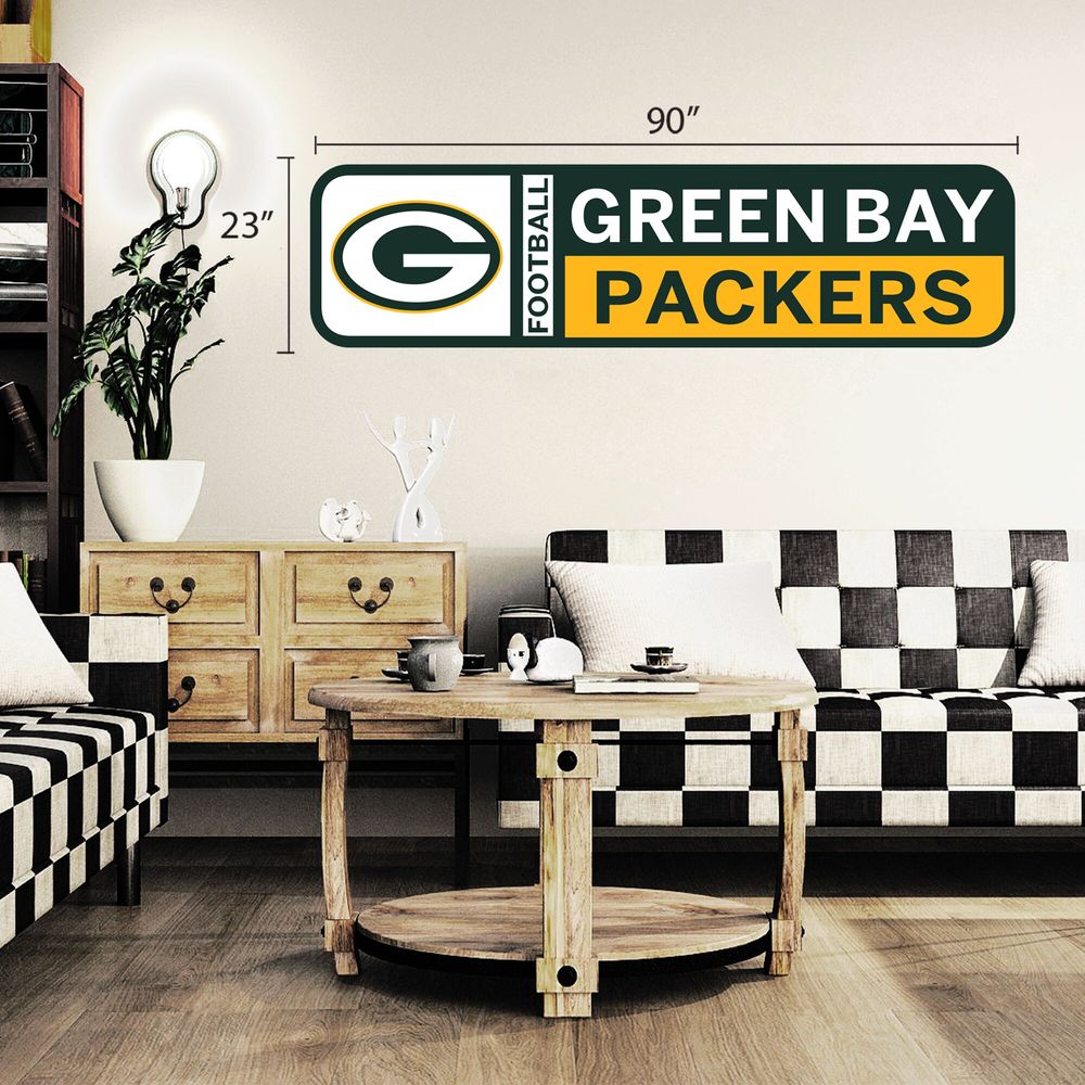 Green Bay Packers 90'' x 23'' Team Logo Repositionable Wall - Decal