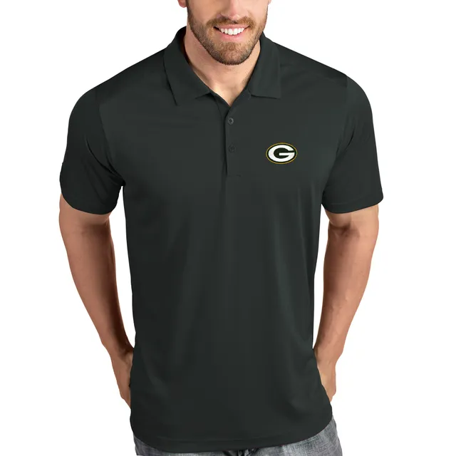 Lids Green Bay Packers Antigua Team Logo Throwback Affluent Big & Tall Polo  - Black