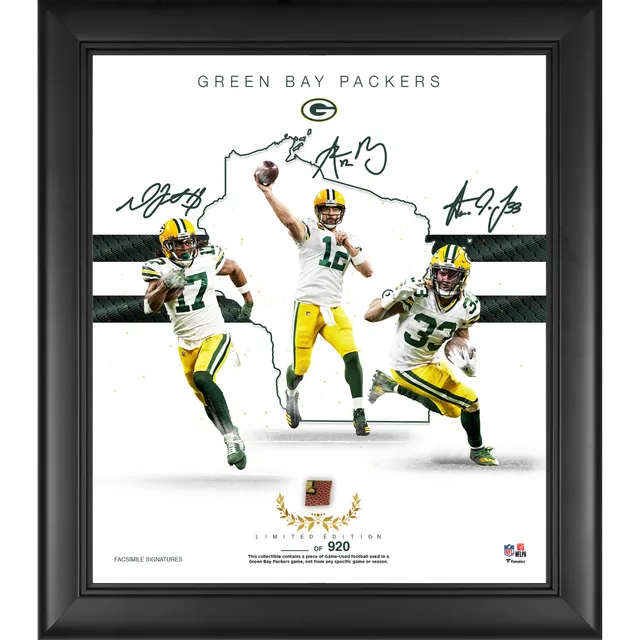 NFL Green Bay Packers - Aaron Jones 21 Wall Poster with Wooden