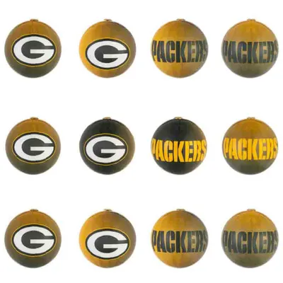 Green Bay Packers Holiday Ball Ornaments 12-Pack