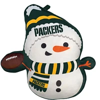 Oreiller en peluche bonhomme de neige des vacances des Packers de Green Bay