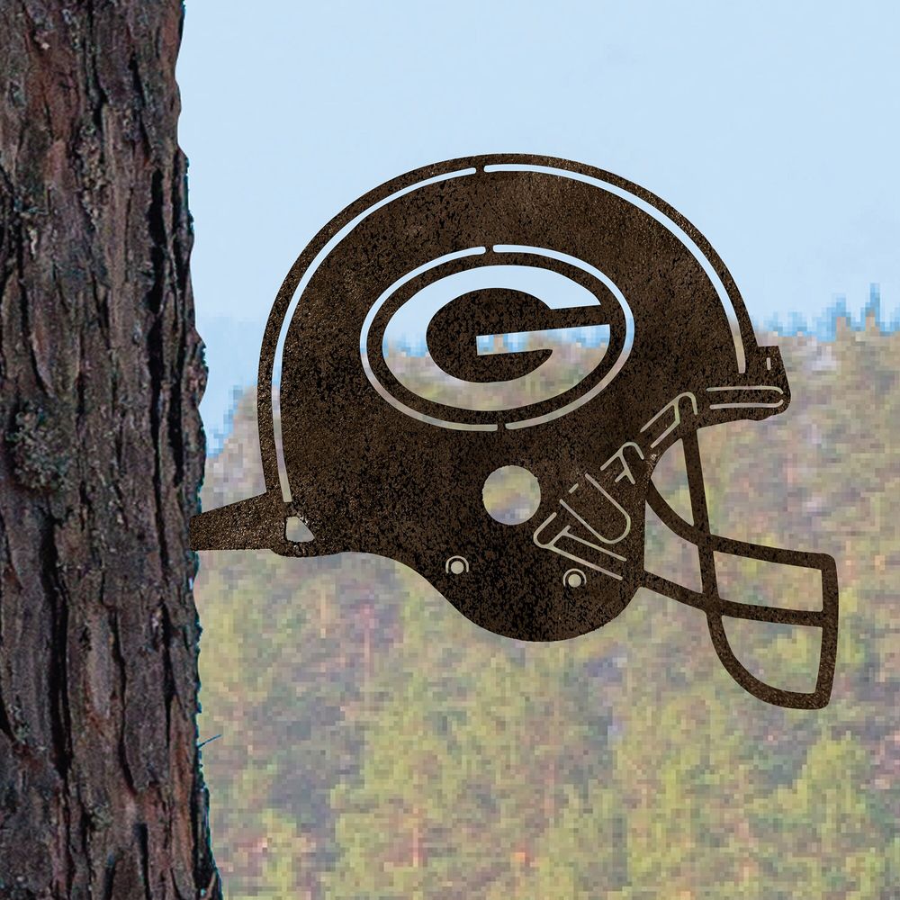 Green Bay Packers Metal Garden Art Helmet Spike