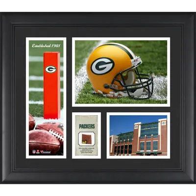 Green Bay Packers Fanatics Authentic Framed 15" x 17" Team Logo Collage with Piece of Game-Used Football
