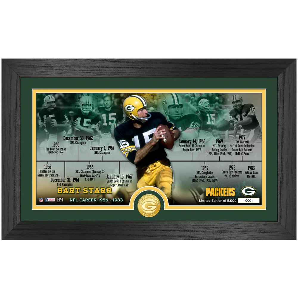 Bart Starr 15 AUTOGRAPHED Framed Green Bay Packers Football 