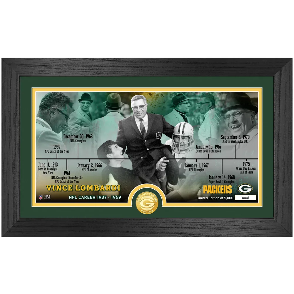 : Framed Vince Lombardi Green Bay Packers Super Bowl II