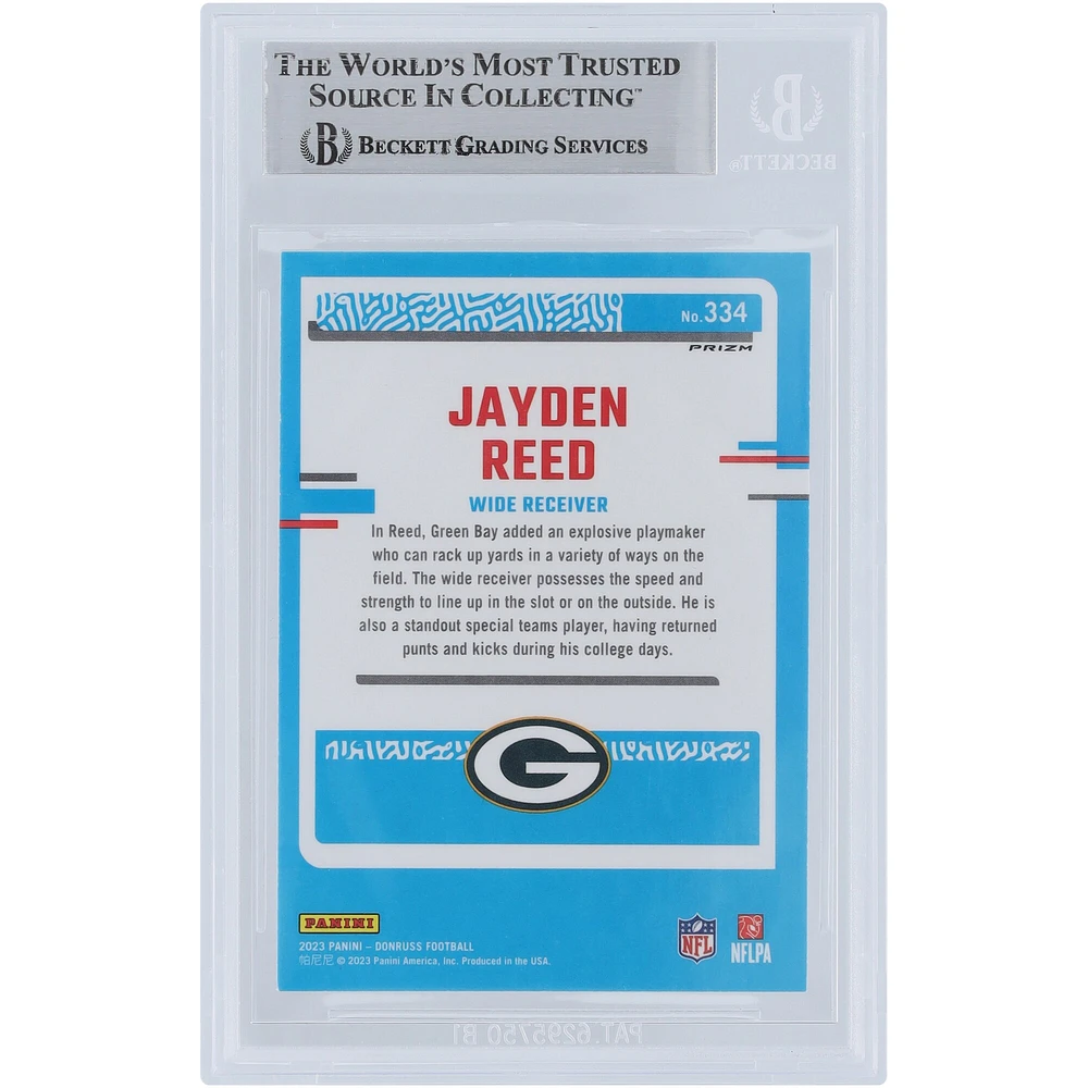 Jayden Reed Green Bay Packers Autographed 2023 Panini Donruss Optic Preview Red Wave #334 Beckett Fanatics Witnessed Authenticated Rookie Card 