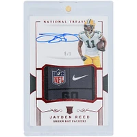 Jayden Reed Green Bay Packers Autographié 2023 Panini National Treasures Crossover Rookie Patch Autograph Laundry Tag Relic #CRPA-JRE #5/5 Rookie Card
