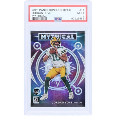 Carte recrue authentifiée Panini Donruss Optic Mythical #14 PSA 2020 des Packers de Green Bay Jordan Love