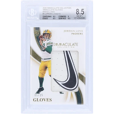 Jordan Love Green Bay Packers 2020 Panini Immaculate Collection Nike Swoosh Glove Relic #IH4 #5/15 BGS Carte recrue authentifiée 8.5 - Sous-grades 9.5,9,8.5,8.5