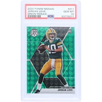 Jordan Love Green Bay Packers 2020 Panini Mosaic Green Mosaic #211 PSA Authenticated 10 Rookie Card