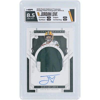 Carte de recrue authentifiée 8,5/10 Panini National Treasures Prodigy RPA #PPA-JL #90/99 HGA 2020 autographiée par Jordan Love des Packers de Green Bay