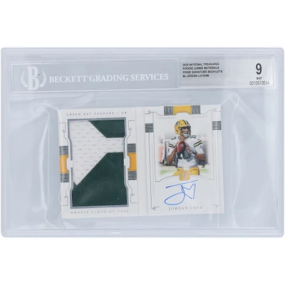 Jordan Love Green Bay Packers Livret Panini National Treasures RPA autographié 2020 #RJB-JL #92/99 BGS Carte recrue authentifiée 9/10