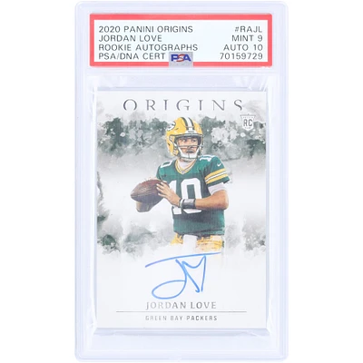Carte de recrue Panini Origins 2020 autographiée par Jordan Love des Green Bay Packers #RA-JL PSA authentifiée 9/10