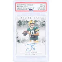 Carte de recrue Panini Origins 2020 autographiée par Jordan Love des Green Bay Packers #RA-JL PSA authentifiée 9/10