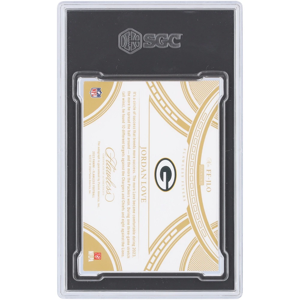 Carte Panini Flawless Flyers 2023 autographiée par Jordan Love Green Bay Packers #FF-JLO #6/25 SGC authentifiée 9/10