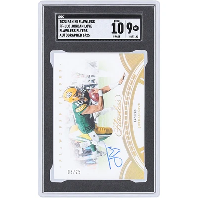 Carte Panini Flawless Flyers 2023 autographiée par Jordan Love Green Bay Packers #FF-JLO #6/25 SGC authentifiée 9/10