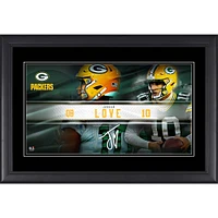 Collage de plaques signalétiques encadrées de 10" x 18" de Jordan Love Green Bay Packers