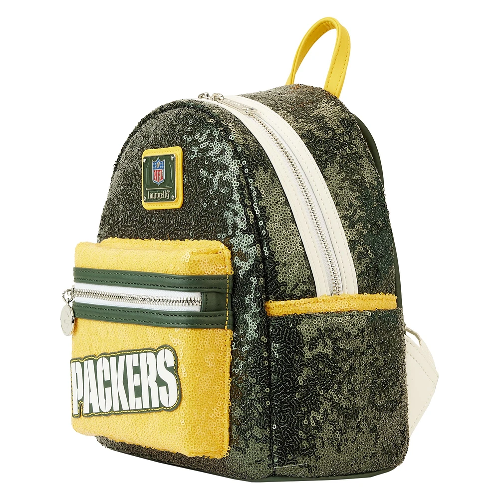 Loungefly Green Bay Packers Mini sac à dos à sequins