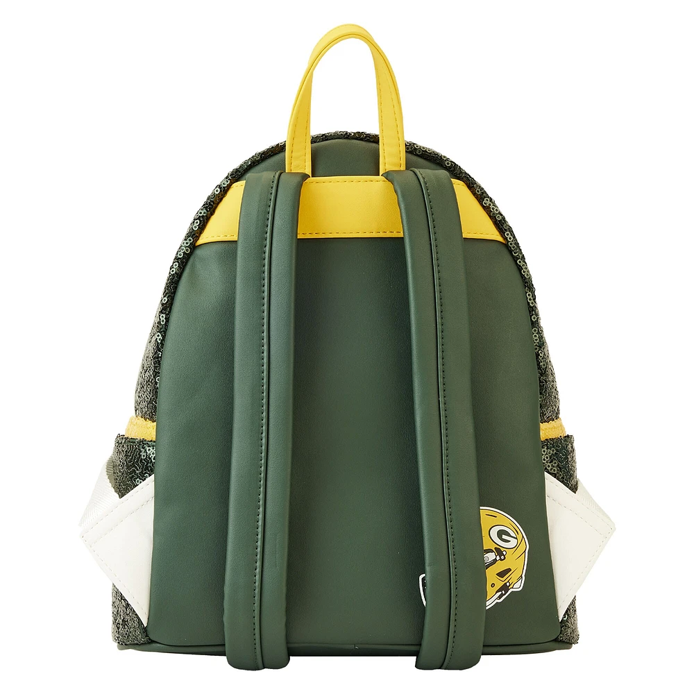 Loungefly Green Bay Packers Mini sac à dos à sequins