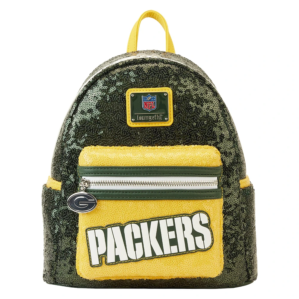 Loungefly Green Bay Packers Sequin Mini Backpack