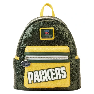 Loungefly Green Bay Packers Sequin Mini Backpack