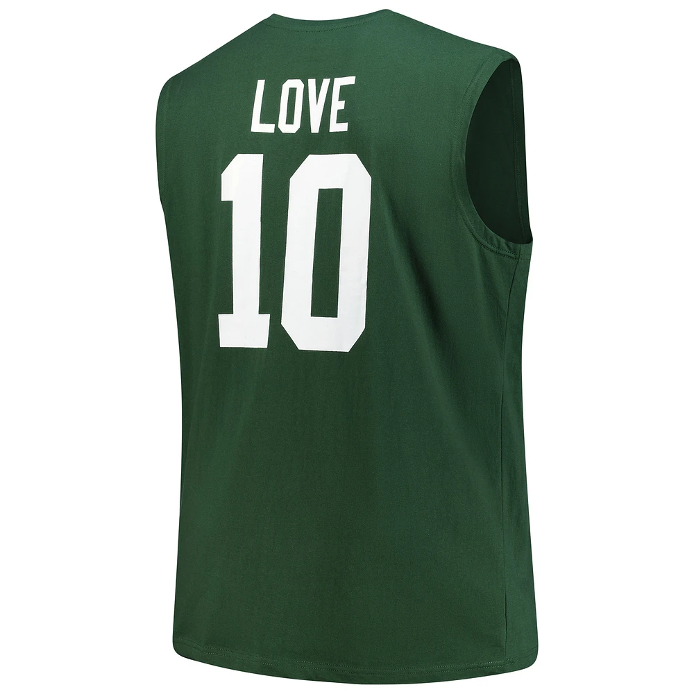 Men's Fanatics Jordan Love Green Bay Packers Big & Tall Muscle Tank Top