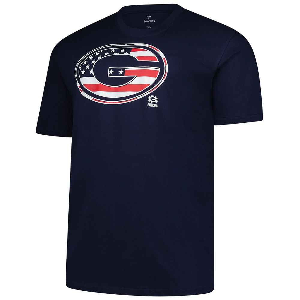 Men's Fanatics  Navy Green Bay Packers Big & Tall Americana T-Shirt