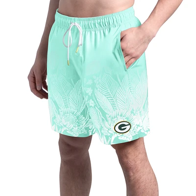 Short de bain Margaritaville Teal pour homme des Green Bay Packers Lagoon Fiesta