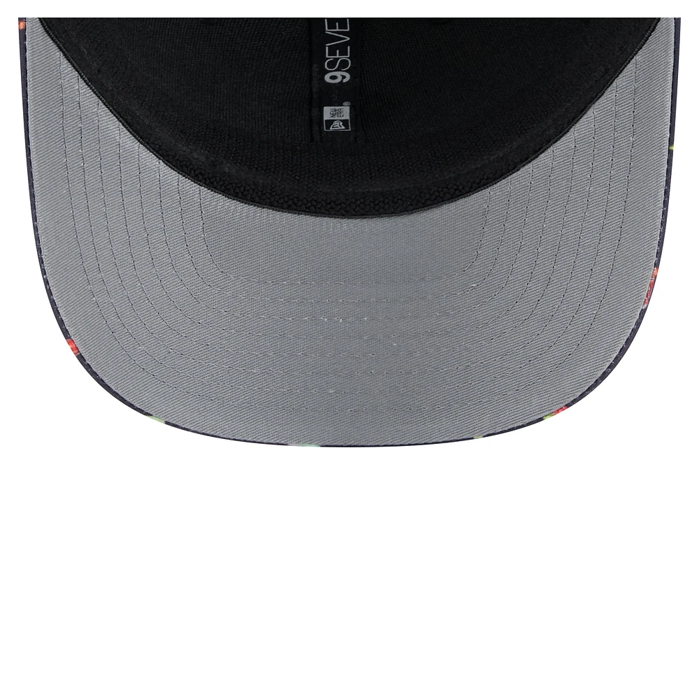 Men's New Era  Navy/Black Green Bay Packers Adventure Drinks Pattern 9SEVENTY Stretch-Snap Hat