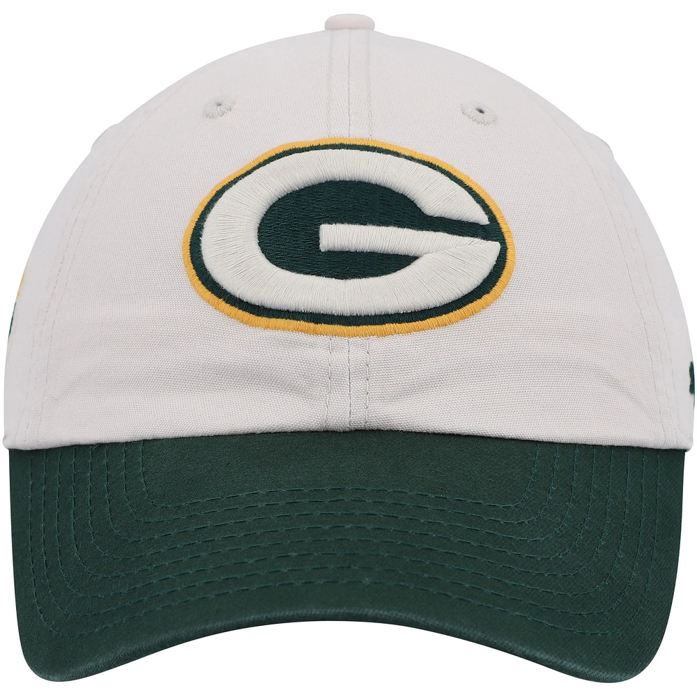 Casquette ajustable Sidestep Clean Up '47 pour hommes, crème/vert Green Bay Packers