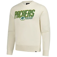 Men's '47 Cream Green Bay Packers Locked Headline Pullover Sweatshirt