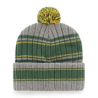 Bonnet en tricot à revers Rexford '47 Graphite Green Bay Packers pour homme avec pompon