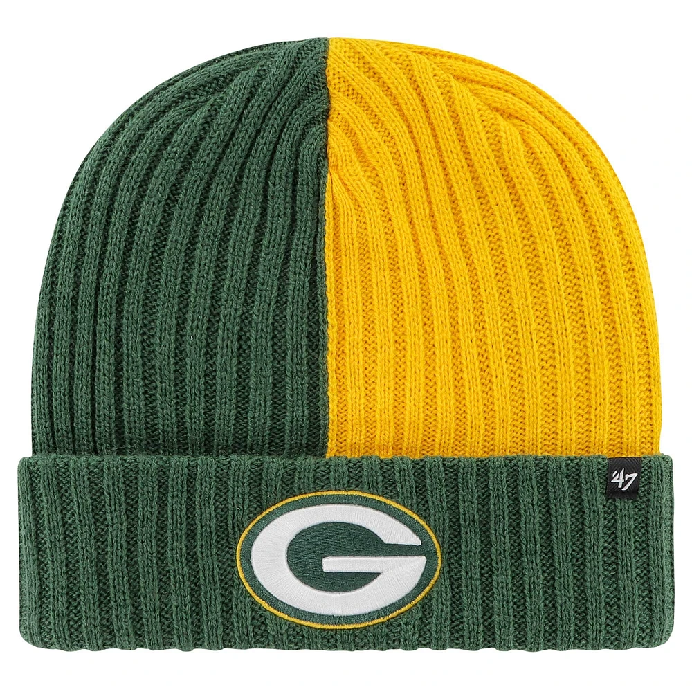 Bonnet en tricot à revers Fracture '47 Green Green Bay Packers pour hommes