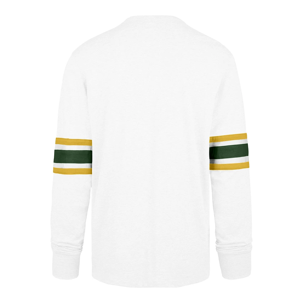 T-shirt à manches longues pour hommes '47 White Green Bay Packers Gridiron Premier Brex