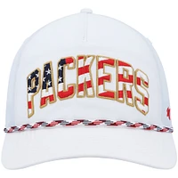 '47 White Green Bay Packers Hitch Stars and Stripes Trucker Casquette réglable pour homme