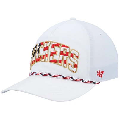 '47 White Green Bay Packers Hitch Stars and Stripes Trucker Casquette réglable pour homme