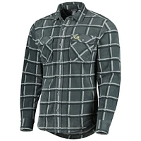 Men's Antigua Gray Green Bay Packers Industry Flannel Button-Up Shirt Jacket