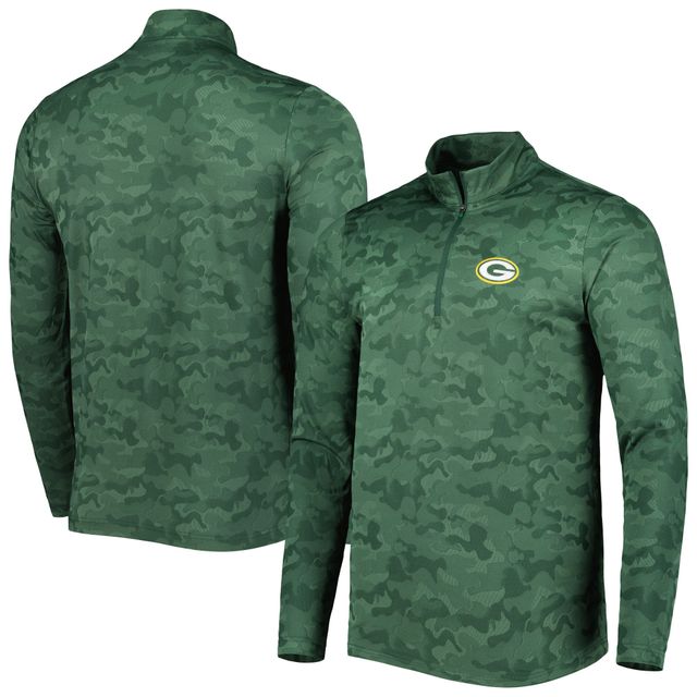Sweat-shirt à fermeture éclair quart de tour Brigade des Packers Green Bay pour homme, vert Antigua