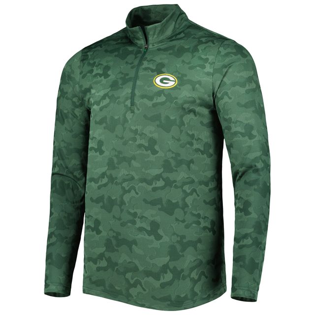 Sweat-shirt à fermeture éclair quart de tour Brigade des Packers Green Bay pour homme, vert Antigua