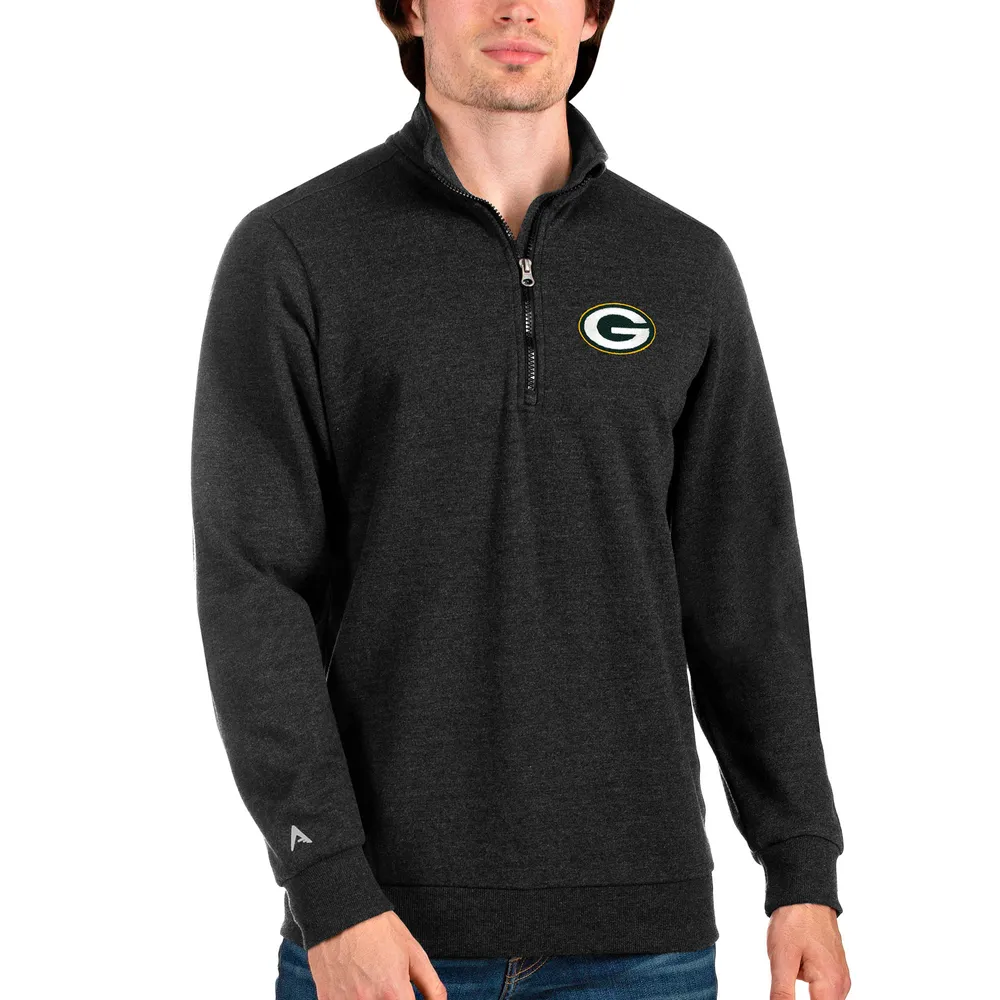 Green Bay Packers Antigua Brigade Quarter-Zip Sweatshirt - Green