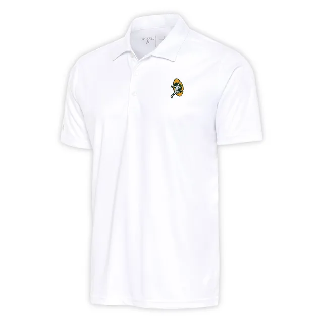 Men's Antigua White/Black Green Bay Packers Groove Polo