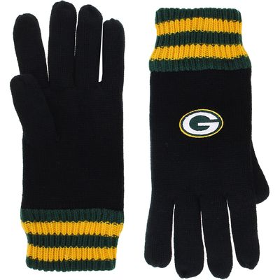 Men's Black Green Bay Packers Thermal - Knit Gloves