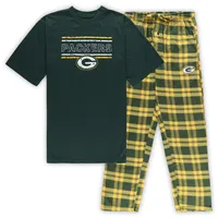 Men's Concepts Sport Green/Black Green Bay Packers Big & Tall Flannel Sleep Set