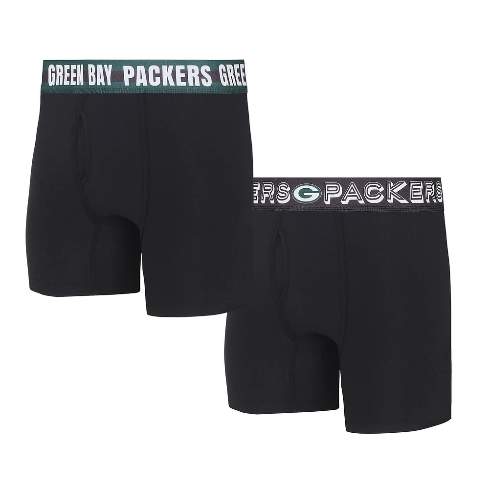 Pack de deux boxers Concepts Sport Green Bay Packers en tricot pour hommes