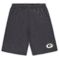 Men's Concepts Sport White/Charcoal Green Bay Packers Big & Tall T-Shirt and Shorts Set