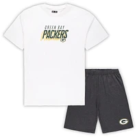 Ensemble t-shirt et short Concepts Sport pour homme, blanc/anthracite Green Bay Packers