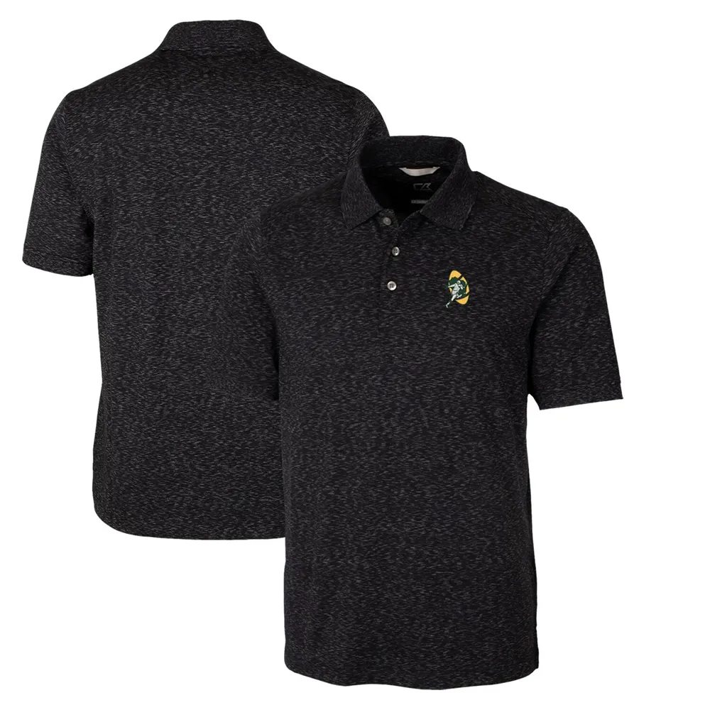 Men's Cutter & Buck White Green Bay Packers Advantage Tri-Blend Pique Big Tall Throwback Polo