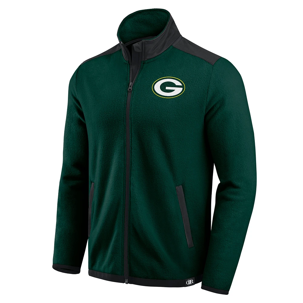 Men's Darius Rucker Collection by Fanatics Green Bay Packers Color Block Polar Fleece Full-Zip Jacket