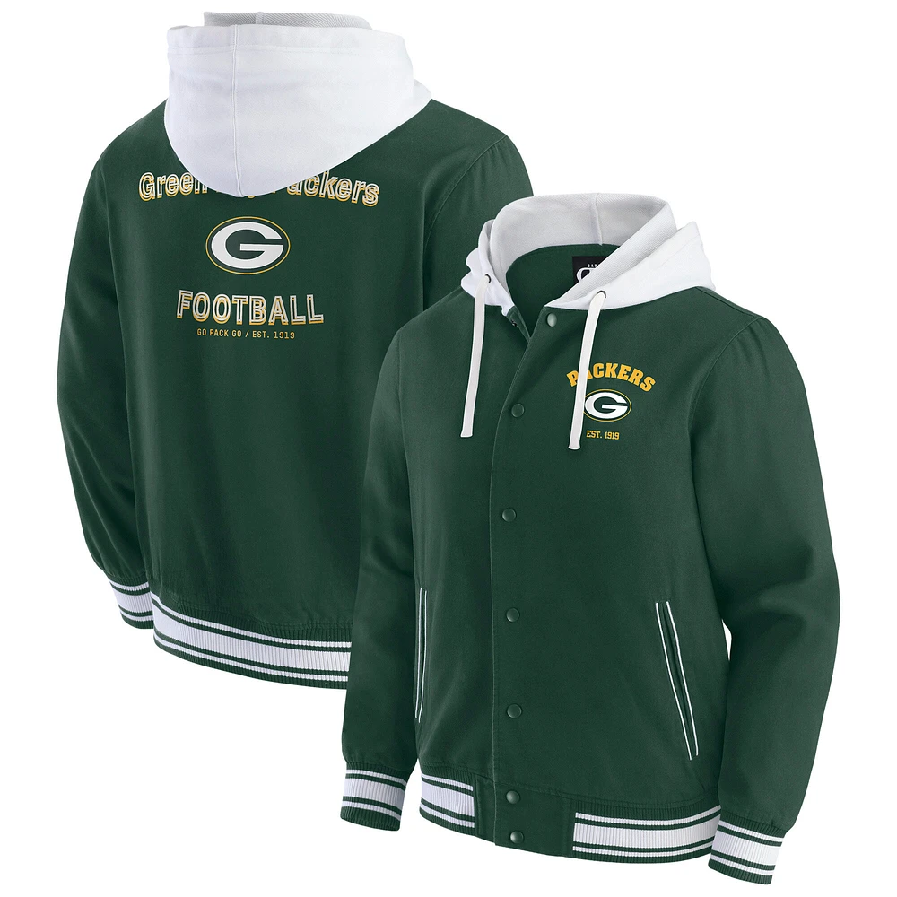 Men's Darius Rucker Collection by Fanatics Green Bay Packers Full-Snap Hoodie Jacket